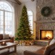 Glitzhome 15ft Pre-Lit Green Full Fir Artificial Christmas Tree with 5000 Warm White and Multi-Color Chasing and Twinkling Lights, 9 Function with Foot Pedal and Remote, Simple Setup