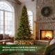 Glitzhome 15ft Pre-Lit Green Full Fir Artificial Christmas Tree with 5000 Warm White and Multi-Color Chasing and Twinkling Lights, 9 Function with Foot Pedal and Remote, Simple Setup