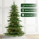 Glitzhome 7.5ft Pre-Lit Green Full Fir Artificial Christmas Tree with 550 Warm White and Multi-Color C4 Strawberry Lights, 9 Function with Foot Pedal
