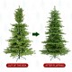 Glitzhome 7.5ft Pre-Lit Green Full Fir Artificial Christmas Tree with 550 Warm White and Multi-Color C4 Strawberry Lights, 9 Function with Foot Pedal