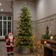 Glitzhome 7.5ft Pre-Lit Green Full Fir Artificial Christmas Tree with 550 Warm White and Multi-Color C4 Strawberry Lights, 9 Function with Foot Pedal