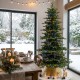 Glitzhome 7.5ft Pre-Lit Green Full Fir Artificial Christmas Tree with 550 Warm White and Multi-Color C4 Strawberry Lights, 9 Function with Foot Pedal