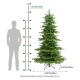 Glitzhome 7.5ft Pre-Lit Green Full Fir Artificial Christmas Tree with 550 Warm White and Multi-Color C4 Strawberry Lights, 9 Function with Foot Pedal