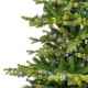 Glitzhome 7.5ft Pre-Lit Green Full Fir Artificial Christmas Tree with 550 Warm White and Multi-Color C4 Strawberry Lights, 9 Function with Foot Pedal
