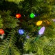 Glitzhome 7.5ft Pre-Lit Green Full Fir Artificial Christmas Tree with 550 Warm White and Multi-Color C4 Strawberry Lights, 9 Function with Foot Pedal