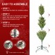 Glitzhome 7.5ft Pre-Lit Green Full Fir Artificial Christmas Tree with 550 Warm White and Multi-Color C4 Strawberry Lights, 9 Function with Foot Pedal