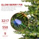 Glitzhome 7.5ft Pre-Lit Green Full Fir Artificial Christmas Tree with 550 Warm White and Multi-Color C4 Strawberry Lights, 9 Function with Foot Pedal