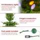 Glitzhome 7.5ft Pre-Lit Green Full Fir Artificial Christmas Tree with 550 Warm White and Multi-Color C4 Strawberry Lights, 9 Function with Foot Pedal