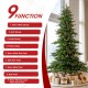 Glitzhome 9ft Pre-Lit Green Full Fir Artificial Christmas Tree with 900 Warm White and Multi-Color C4 Strawberry Lights, 9 Function with Foot Pedal,Simple Setup