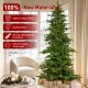 Glitzhome 9ft Pre-Lit Green Full Fir Artificial Christmas Tree with 900 Warm White and Multi-Color C4 Strawberry Lights, 9 Function with Foot Pedal,Simple Setup