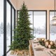 Glitzhome 9ft Pre-Lit Green Full Fir Artificial Christmas Tree with 900 Warm White and Multi-Color C4 Strawberry Lights, 9 Function with Foot Pedal,Simple Setup