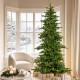 Glitzhome 9ft Pre-Lit Green Full Fir Artificial Christmas Tree with 900 Warm White and Multi-Color C4 Strawberry Lights, 9 Function with Foot Pedal,Simple Setup