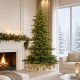 Glitzhome 9ft Pre-Lit Green Full Fir Artificial Christmas Tree with 900 Warm White and Multi-Color C4 Strawberry Lights, 9 Function with Foot Pedal,Simple Setup
