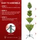 Glitzhome 9ft Pre-Lit Green Full Fir Artificial Christmas Tree with 900 Warm White and Multi-Color C4 Strawberry Lights, 9 Function with Foot Pedal,Simple Setup