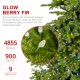 Glitzhome 9ft Pre-Lit Green Full Fir Artificial Christmas Tree with 900 Warm White and Multi-Color C4 Strawberry Lights, 9 Function with Foot Pedal,Simple Setup