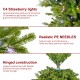 Glitzhome 9ft Pre-Lit Green Full Fir Artificial Christmas Tree with 900 Warm White and Multi-Color C4 Strawberry Lights, 9 Function with Foot Pedal,Simple Setup