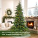 Glitzhome 9ft Pre-Lit Green Full Fir Artificial Christmas Tree with 900 Warm White and Multi-Color C4 Strawberry Lights, 9 Function with Foot Pedal,Simple Setup