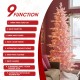 Glitzhome 7.5ft Deluxe Pre-Lit Pink Flocked Slim Fir Artificial Christmas Tree with 360 Warm White /Multi-color Lights, 9 Function with Foot Pedal