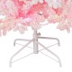 Glitzhome 7.5ft Deluxe Pre-Lit Pink Flocked Slim Fir Artificial Christmas Tree with 360 Warm White /Multi-color Lights, 9 Function with Foot Pedal