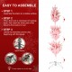 Glitzhome 7.5ft Deluxe Pre-Lit Pink Flocked Slim Fir Artificial Christmas Tree with 360 Warm White /Multi-color Lights, 9 Function with Foot Pedal
