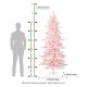 Glitzhome 7.5ft Deluxe Pre-Lit Pink Flocked Slim Fir Artificial Christmas Tree with 360 Warm White /Multi-color Lights, 9 Function with Foot Pedal
