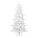 Glitzhome 6ft Deluxe Pre-Lit White Flocked Slim Fir Artificial Christmas Tree with 260 Warm White /Multi-color Lights, 9 Function with Foot Pedal