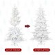 Glitzhome 6ft Deluxe Pre-Lit White Flocked Slim Fir Artificial Christmas Tree with 260 Warm White /Multi-color Lights, 9 Function with Foot Pedal