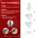 Glitzhome 6ft Deluxe Pre-Lit White Flocked Slim Fir Artificial Christmas Tree with 260 Warm White /Multi-color Lights, 9 Function with Foot Pedal