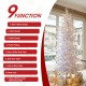 Glitzhome 7.5ft Deluxe Pre-Lit White Flocked Slim Fir Artificial Christmas Tree with 360 Warm White /Multi-color Lights, 9 Function with Foot Pedal