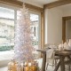 Glitzhome 7.5ft Deluxe Pre-Lit White Flocked Slim Fir Artificial Christmas Tree with 360 Warm White /Multi-color Lights, 9 Function with Foot Pedal