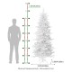 Glitzhome 7.5ft Deluxe Pre-Lit White Flocked Slim Fir Artificial Christmas Tree with 360 Warm White /Multi-color Lights, 9 Function with Foot Pedal