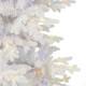 Glitzhome 7.5ft Deluxe Pre-Lit White Flocked Slim Fir Artificial Christmas Tree with 360 Warm White /Multi-color Lights, 9 Function with Foot Pedal
