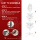 Glitzhome 7.5ft Deluxe Pre-Lit White Flocked Slim Fir Artificial Christmas Tree with 360 Warm White /Multi-color Lights, 9 Function with Foot Pedal