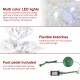 Glitzhome 7.5ft Deluxe Pre-Lit White Flocked Slim Fir Artificial Christmas Tree with 360 Warm White /Multi-color Lights, 9 Function with Foot Pedal