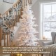 Glitzhome 7.5ft Deluxe Pre-Lit White Flocked Slim Fir Artificial Christmas Tree with 360 Warm White /Multi-color Lights, 9 Function with Foot Pedal