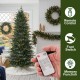 Glitzhome 7.5ft Pre-Lit Green Full Fir Memory wire Artificial Christmas Tree with 2000 Micro Lights, 10 Function, Remote Control