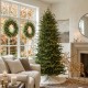 Glitzhome 7.5ft Pre-Lit Green Full Fir Memory wire Artificial Christmas Tree with 2000 Micro Lights, 10 Function, Remote Control
