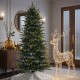 Glitzhome 7.5ft Pre-Lit Green Full Fir Memory wire Artificial Christmas Tree with 2000 Micro Lights, 10 Function, Remote Control