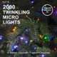 Glitzhome 7.5ft Pre-Lit Green Full Fir Memory wire Artificial Christmas Tree with 2000 Micro Lights, 10 Function, Remote Control