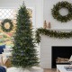 Glitzhome 7.5ft Pre-Lit Green Full Fir Memory wire Artificial Christmas Tree with 2000 Micro Lights, 10 Function, Remote Control