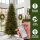 Glitzhome 9ft Pre-Lit Green Full Fir Memory wire Artificial Christmas Tree with 3000 Micro Lights, 10 Function, Remote Control