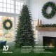 Glitzhome 9ft Pre-Lit Green Full Fir Memory wire Artificial Christmas Tree with 3000 Micro Lights, 10 Function, Remote Control
