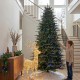 Glitzhome 9ft Pre-Lit Green Full Fir Memory wire Artificial Christmas Tree with 3000 Micro Lights, 10 Function, Remote Control