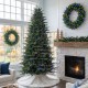 Glitzhome 9ft Pre-Lit Green Full Fir Memory wire Artificial Christmas Tree with 3000 Micro Lights, 10 Function, Remote Control