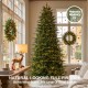 Glitzhome 9ft Pre-Lit Green Full Fir Memory wire Artificial Christmas Tree with 3000 Micro Lights, 10 Function, Remote Control