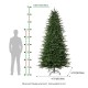 Glitzhome 9ft Pre-Lit Green Full Fir Memory wire Artificial Christmas Tree with 3000 Micro Lights, 10 Function, Remote Control