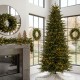 Glitzhome 9ft Pre-Lit Green Full Fir Memory wire Artificial Christmas Tree with 3000 Micro Lights, 10 Function, Remote Control