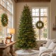 Glitzhome 9ft Pre-Lit Green Full Fir Memory wire Artificial Christmas Tree with 3000 Micro Lights, 10 Function, Remote Control