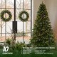 Glitzhome 7.5ft Pre-Lit Green Full Fir Artificial Christmas Tree with 680 C3 Clear Lights, 10 Function, Remote Control