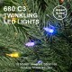 Glitzhome 7.5ft Pre-Lit Green Full Fir Artificial Christmas Tree with 680 C3 Clear Lights, 10 Function, Remote Control